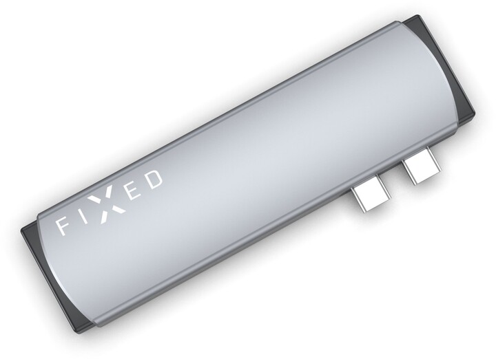 FIXED USB-C hliníkový hub 7v1 pro MacBook Pro/Air, šedá