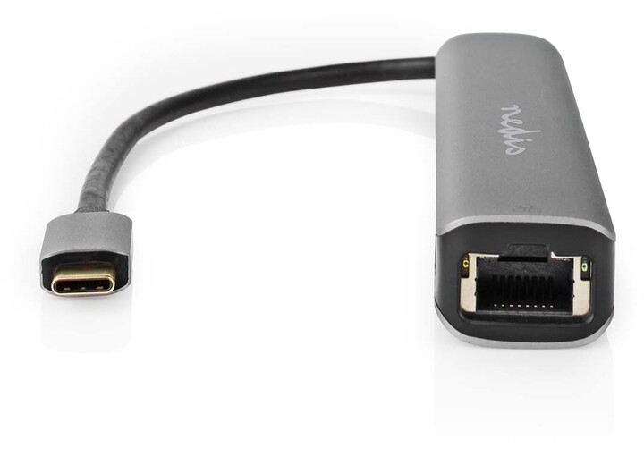 Nedis Multiportový adaptér USB-C, 2xUSB-A, 2xUSB-C, HDMI, RJ45_48584545