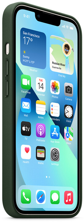 Apple kožený kryt s MagSafe pro iPhone 13, sekvojově zelená_417697914