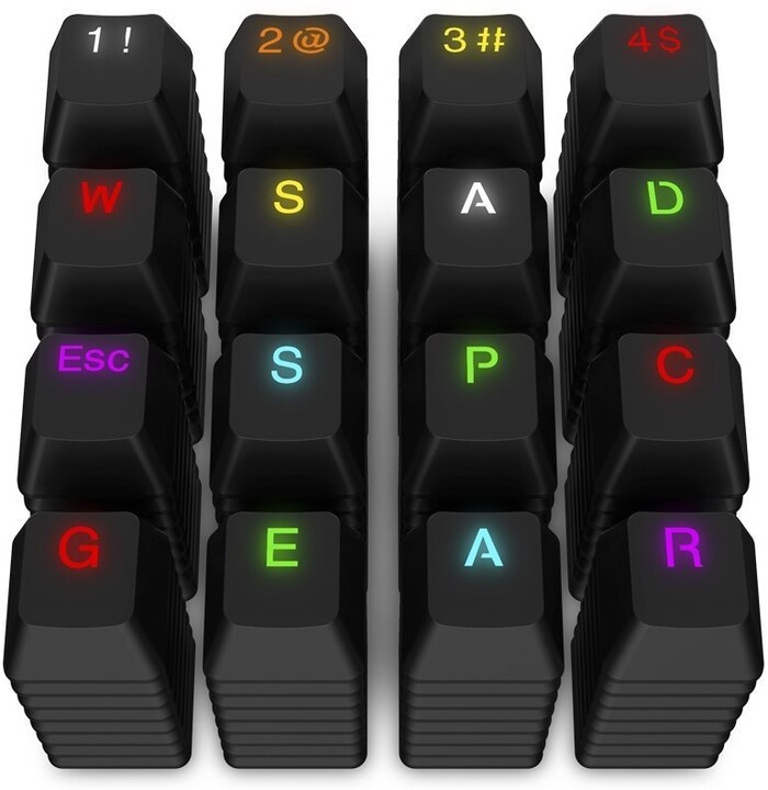 SPC Gear vyměnitelné klávesy KC104, Kailh, 104 kláves, černé, US