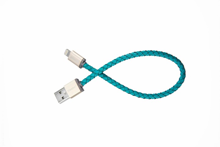 PlusUs LifeStar Handcrafted USB Charge &amp; Sync cable (1m) Lightning - Turquoise / Light Gold_1371531271