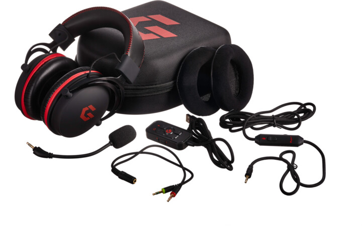 CZC.Gaming Hellhound, herní sluchátka, černá/červená_1235636970