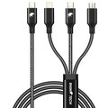 RhinoTech nabíjecí a datový kabel 3v1 USB-C - MicroUSB/Lightning/USB-C, 40W, 1.2m, černá_1472495909