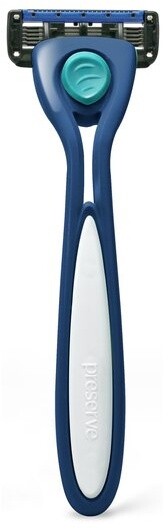 Holicí strojek Preserve Shave 5, 100% recyklovaný plast, modrý, 1 ks (vč. 1 hlavice)_1850889543