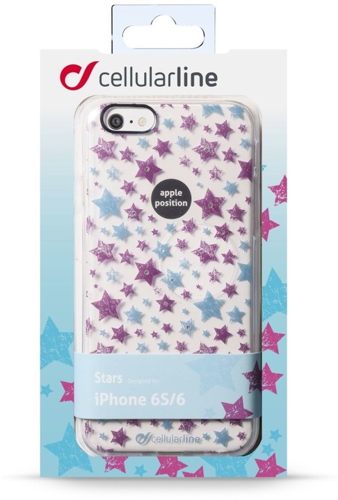CellularLine STYLE průhledné gelové pouzdro pro iPhone 6/6S, motiv STARS_317470018