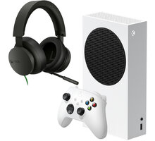 Xbox Series S, 512GB, bílá + sluchátka Wired Headset Xbox Stereo Headset, černá + Xbox Game Pass Ultimate 3 měsíce + Poukaz 200 Kč na nákup na Mall.cz