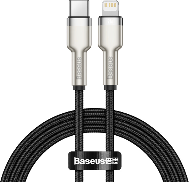 BASEUS kabel Cafule Series, USB-C - Lightning, M/M, nabíjecí, datový, 20W, 1m, černá_102025103