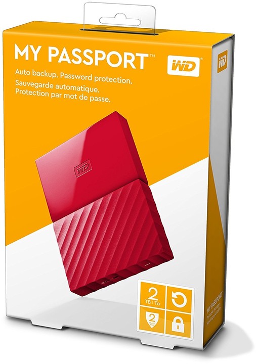 WD My Passport - 2TB, červená_2052361905
