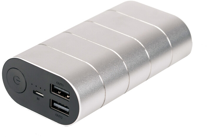 Verbatim powerbanka 10000mAh, 2x USB-A, kovová, šedá/stříbrná_1565853067