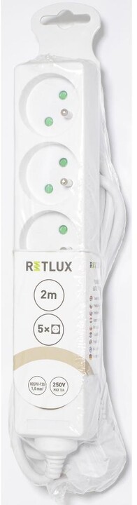 Retlux prodlužovací přívod RPC 12, 5 zásuvek, 2m, bílá_934052973