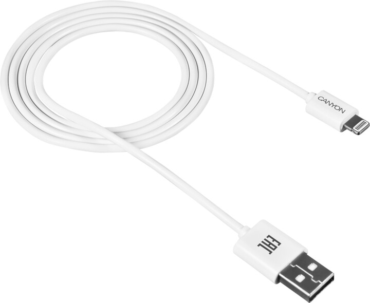 Canyon kabel Lightning - USB 2.0, 1m, bílá_347416190