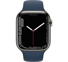 Apple Watch Series 7 Cellular, 45mm, Graphite, Stainless Steel, Abyss Blue Sport Band S pojištěním od Mutumutu dostanete 5 000 Kč zpět - více ZDE