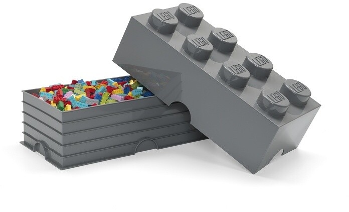 Úložný box LEGO, velký (8), tmavě šedá_812839051
