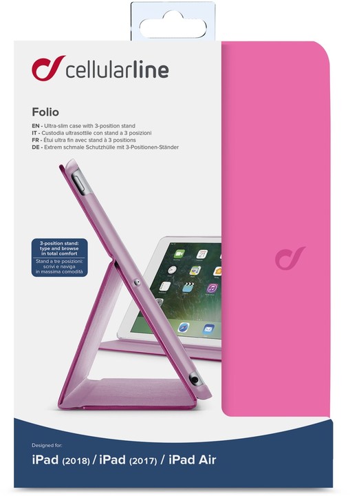 CellularLine Pouzdro se stojánkem FOLIO pro Apple iPad 9,7&quot; (2018), růžové_1177050992