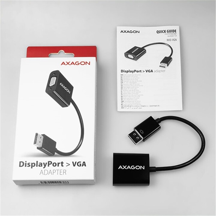 AXAGON RVD-VGN, DisplayPort - VGA redukce / adaptér, FullHD, 1920*1200_538042750