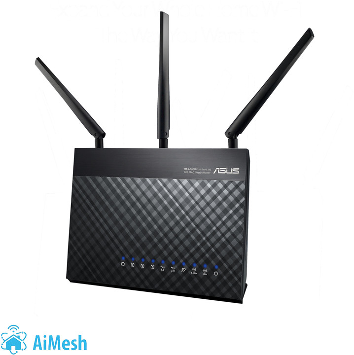 ASUS DSL-AC68U, AC1900, Dual-band Wi-Fi VDSL2/ADSL Aimesh Modem Router, 1x100/1000_134683412