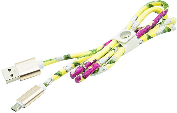 MIZOO USB/micro USB kabel X28-03m, žlutě květovaný_1061259581