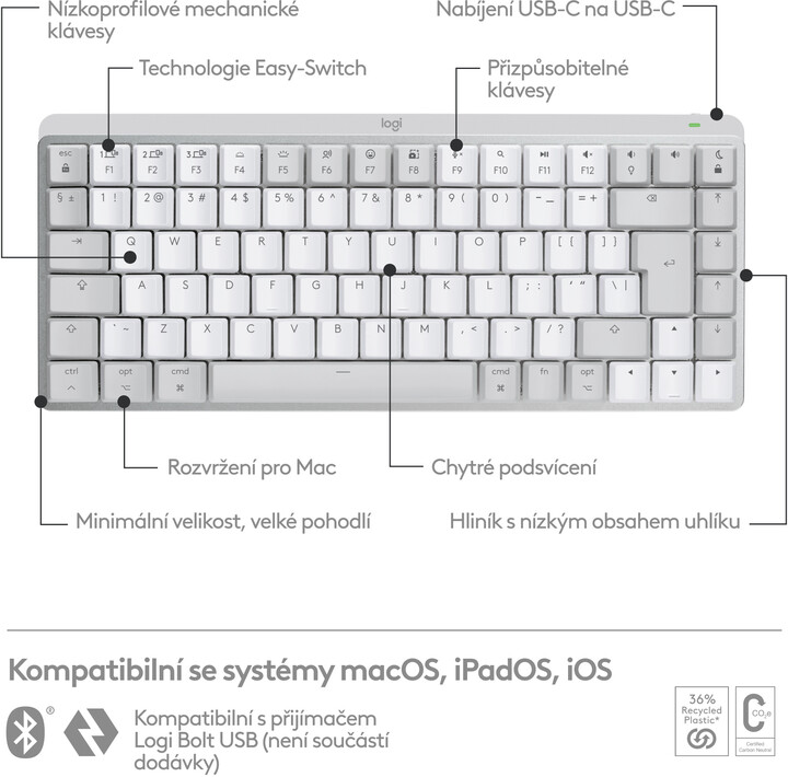 Logitech MX Mechanical Mini for Mac, pale grey_1632636841