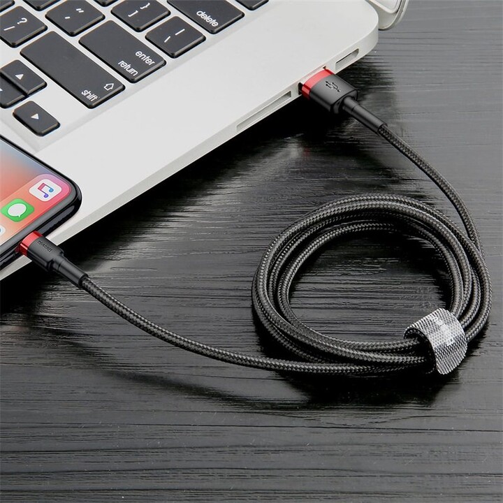 Baseus nabíjecí / datový kabel Cafule USB-A - Lightning, 2,4A, 0.5m, červená/černá_2066847614