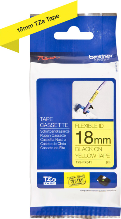 Brother páska - TZE-FX641, žlutá / černá, 18 mm_1789320329