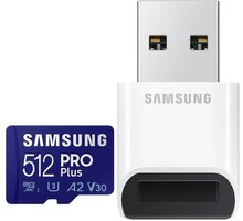 Samsung Micro SDXC 512GB PRO Plus UHS-I U3 (Class 10) + USB adaptér O2 TV HBO a Sport Pack na dva měsíce