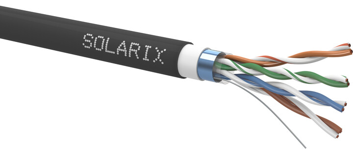 Solarix instalační kabel CAT5E FTP PVC+PE F dvojitý plášť 305m/cívka SXKD-5E-FTP-PVC+PE_60909528