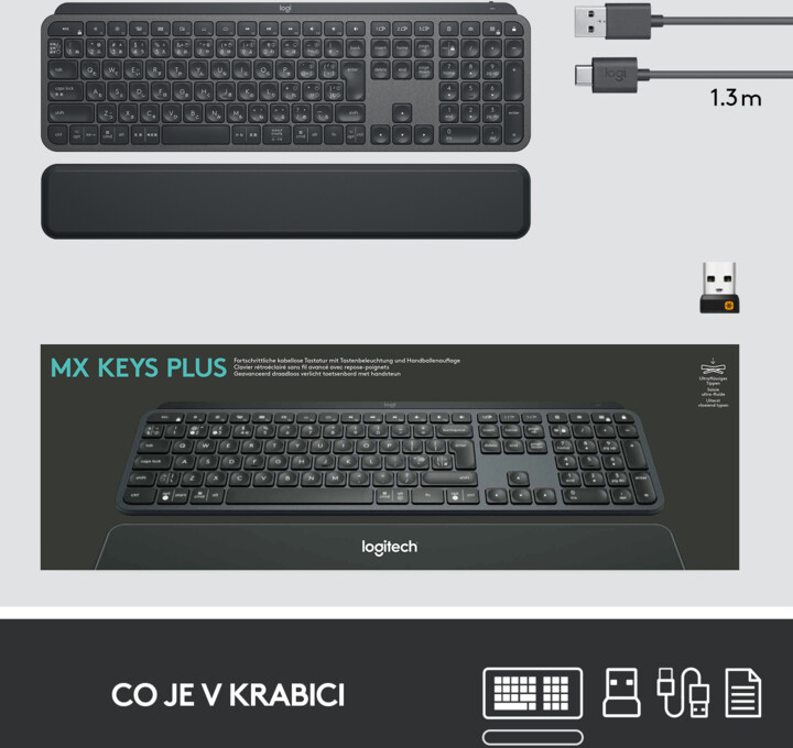 Logitech MX Keys Plus, US/INT, černá/grafitová_202018848