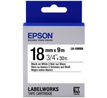 Epson LabelWorks LK-5WBN, páska pro tiskárny etiket, 18mm, 9m, černo-bílá_1822398352