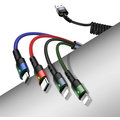 USAMS SJ349 4v1 Spring Braided datový kabel 1.4m, černá_747721817