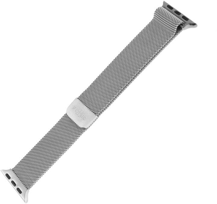 FIXED síťovaný nerezový řemínek Mesh Strap pro Apple Watch 38/40/41mm, stříbrná_1925769045