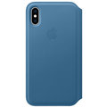 Apple kožené pouzdro Folio na iPhone XS, modrošedá