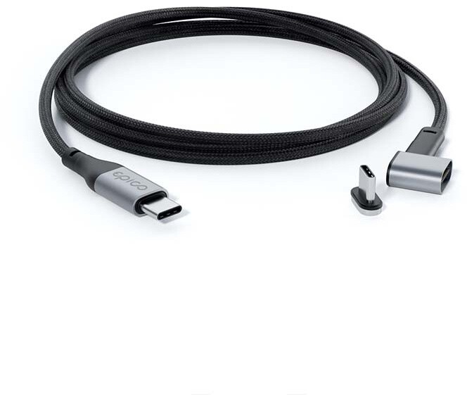EPICO kabel USB-C, magnetický, opletený, šedá_1058477687