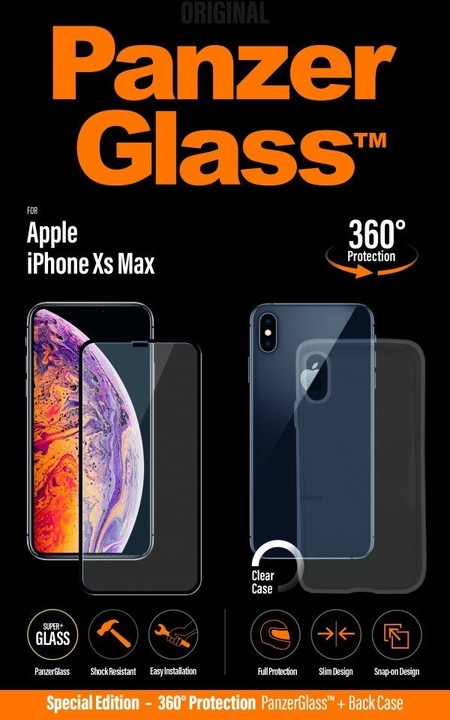PanzerGlass Premium Bundle pro Apple iPhone XS Max, černé + pouzdro_703539170