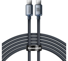 Baseus nabíjecí / datový kabel Crystal Shine Series USB-C - USB-C, 100W, 2m, černá_285978102