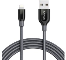 Anker PowerLine + Lightning kabel pro iPhone, délka 1,8m, s váčkem, šedá_1952281817