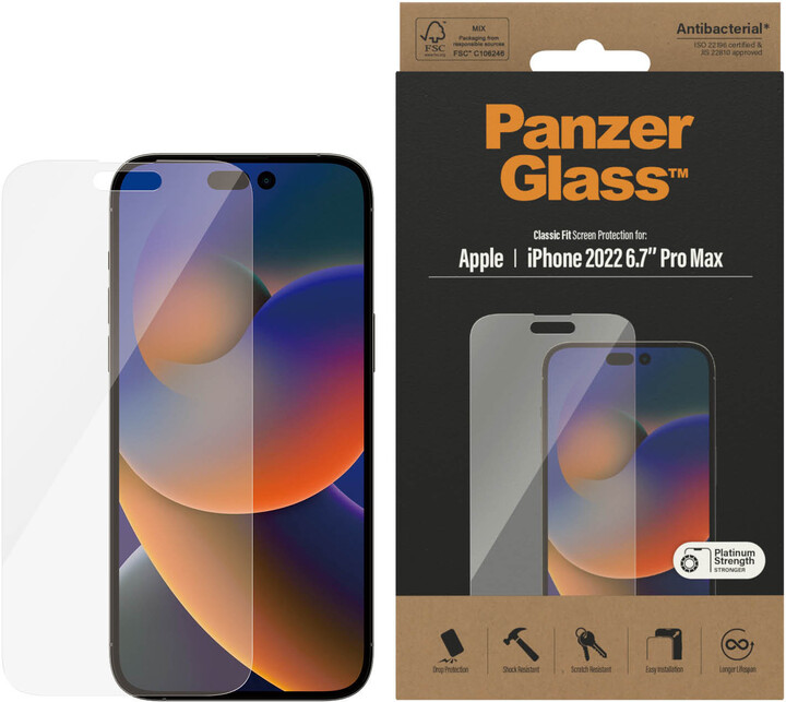 PanzerGlass ochranné sklo pro Apple iPhone 14 Pro Max (Classic Fit)_2111119998