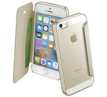 CellularLine Clear Book pouzdro typu kniha pro Apple iPhone 5/5S/SE, průhledné, zlaté_2040552219