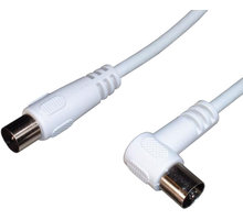 PremiumCord TV kabel M/F konektor 90°, 75 Ohm 2m_420808387