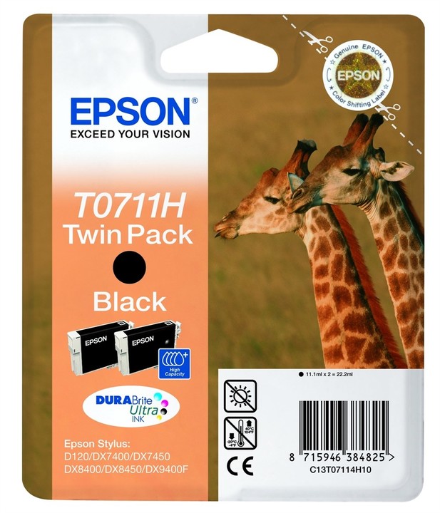 Epson C13T07114H10, černá, double pack_2108079583