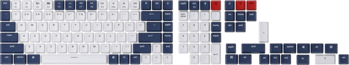 Keychron vyměnitelné klávesy double shot ABS, OEM, full set, blue and white, US_1350647855