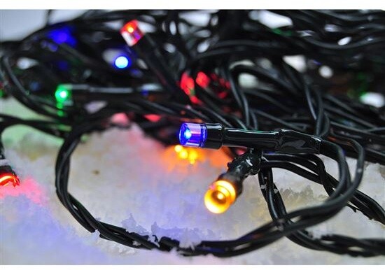Solight LED venkovní vánoční řetěz, 200 LED, 20m, přívod 5m, 8 funkcí, časovač, IP44, vícebarevný_446629048