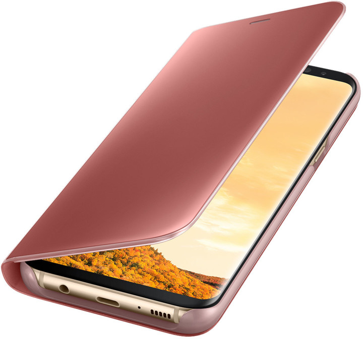 Samsung S8+, Flipové pouzdro Clear View se stojánkem, růžová_553948341