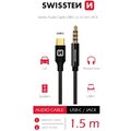 SWISSTEN audio adaptér USB-C - jack 3.5mm, 1.5m, černá_394564873