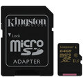 Kingston Micro SDXC 64GB UHS-I U3 + SD adaptér