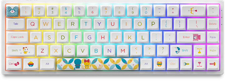 Akko 3068B Doraemon Rainbow, 65%, Akko CS Jelly Pink, US_853806669