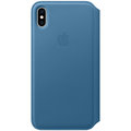 Apple kožené pouzdro Folio na iPhone XS Max, modrošedá