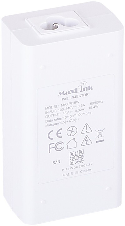 MaxLink PoE injektor MAXPI15W - 802.3af, 48V, 1Gbit_1702329354