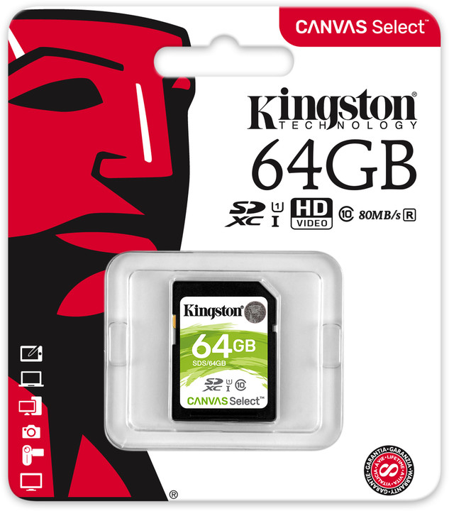 Kingston SDXC Canvas Select 64GB 80MB/s UHS-I_1604952512