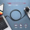 AXAGON kabel NewGEN+ USB-C - USB-C, USB4 Gen 3×2, PD 240W 5A, 8K@60Hz, ALU, opletený, 1m, černá_242817159