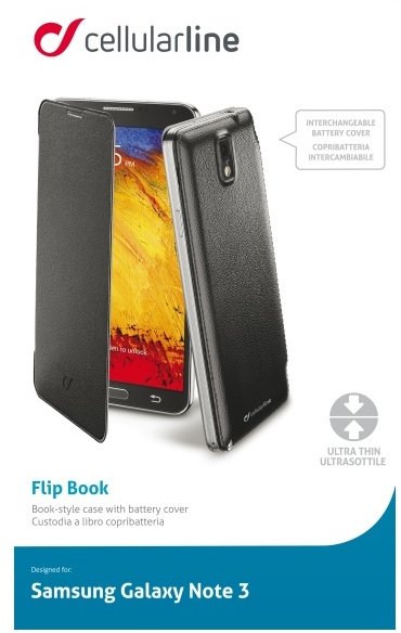 CellularLine Backbook flipové pouzdro pro Galaxy Note 3, černá_2047003465